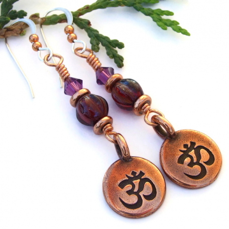 yoga chakra jewelry copper red violet