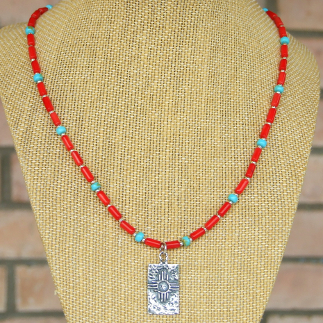 zia sun symbol pendant necklace gift for women