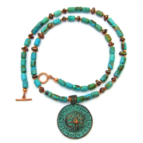zodiac sun moon pendant necklace handmade gift for her