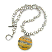 bumblebee jasper pendant necklace handmade gift for women