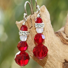 swarovski crystal santa earrings christmas gift for women