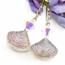 colorful seashell handmade jewelry czech glass swarovski crystals volcano finish