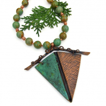 copper turquoise jewelry boho necklace gift