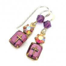 cross earrings handmade gift for women