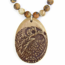 crow raven handmade pendant jewelry gift for women