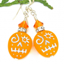 halloween voodoo skull earrings handmade jewelry day of the dead