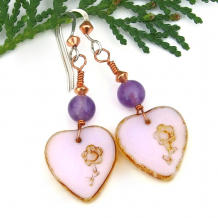 hearts flowers valentines day jewelry pink purple