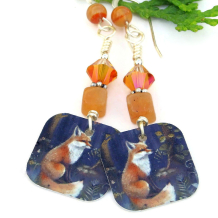 red fox jewelry handmade lightweight vintage look gemstones crystals