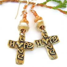 religious earrings handmade Christian cross jewelry