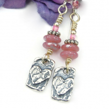 sterling hearts jewelry pink handmade