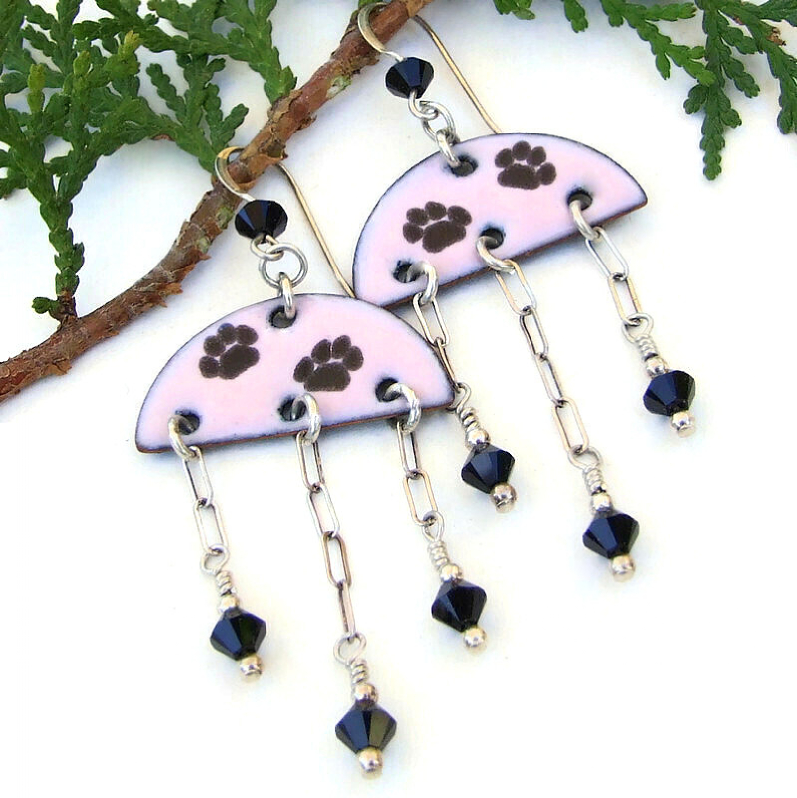 Cat paw print earrings clearance
