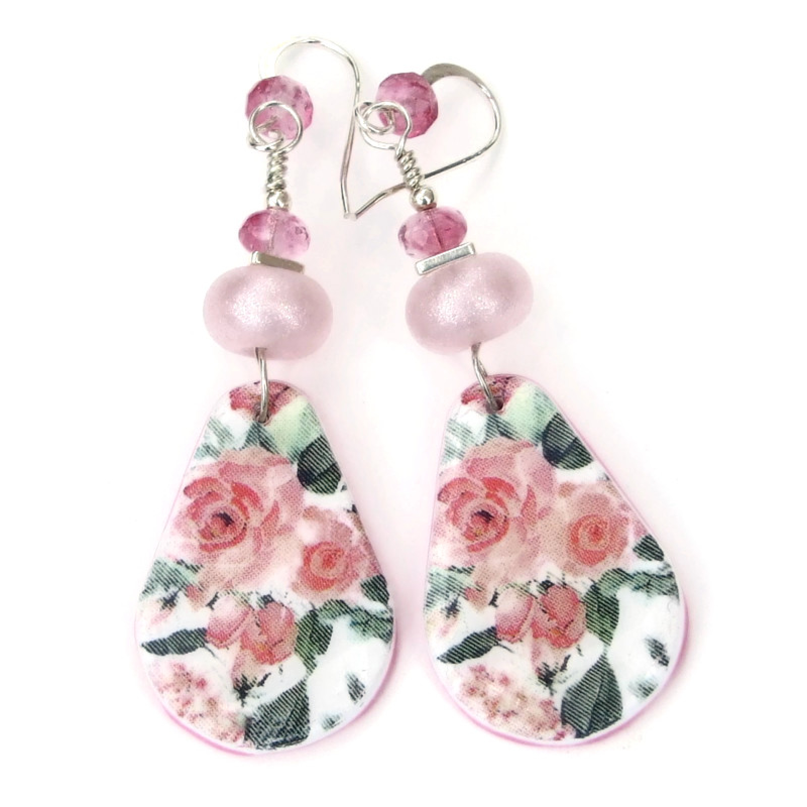 Pink rose earrings 2025