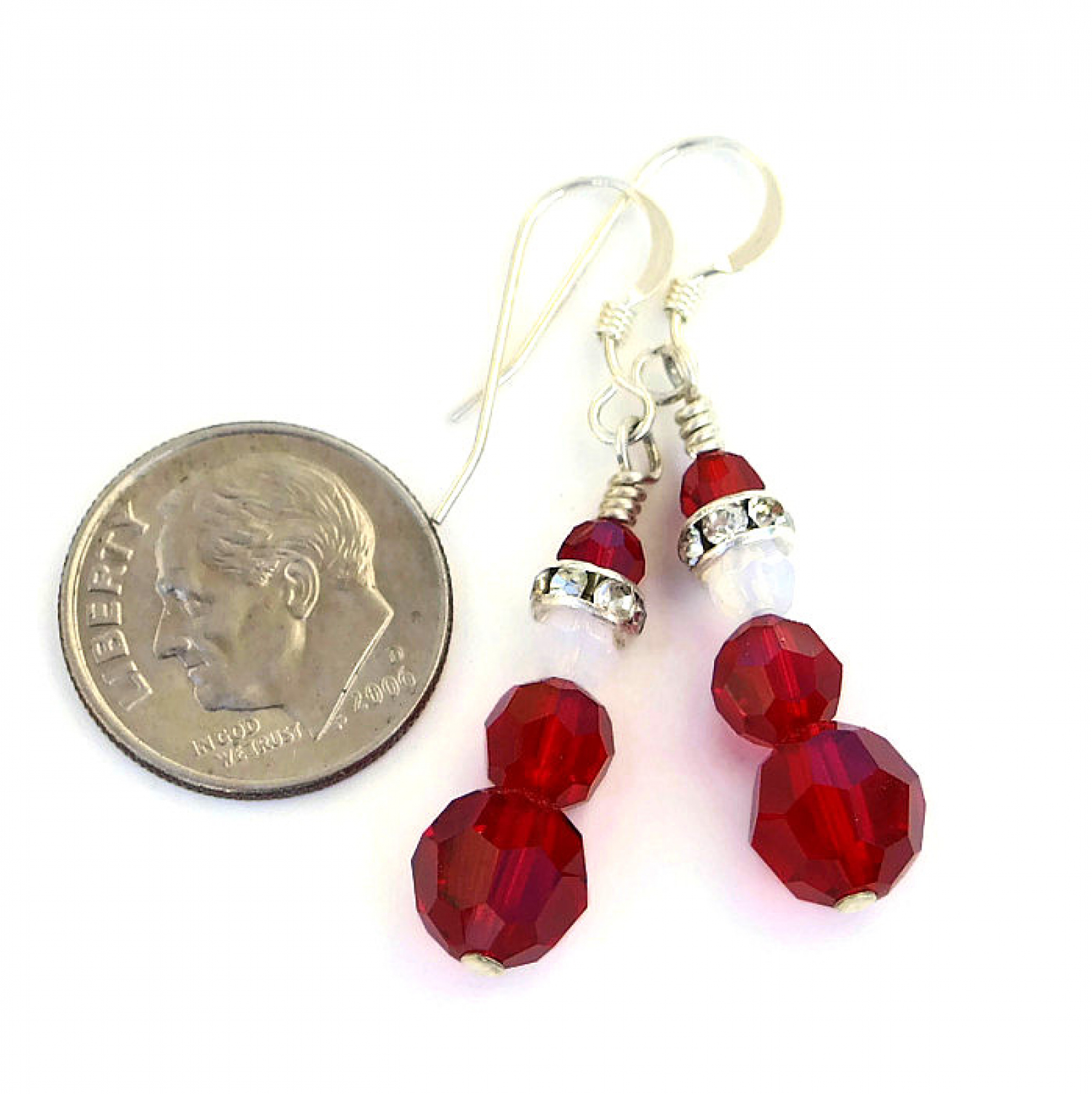 Santa Christmas Earrings, Handmade Swarovski Crystal ...