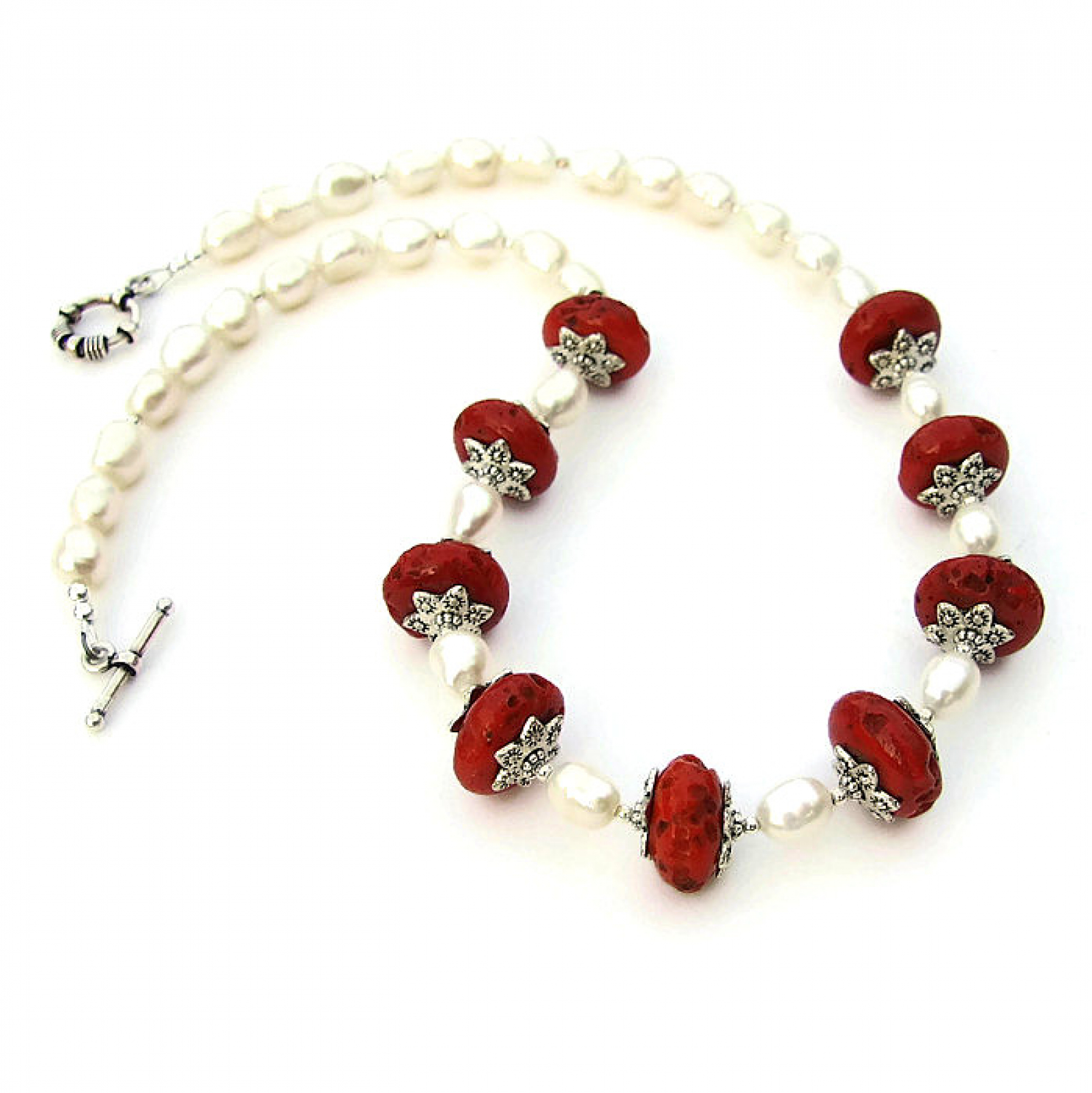 Sherpa Necklace, Red Glass Vintage Nepal Ethnic Handmade Jewelry Gift