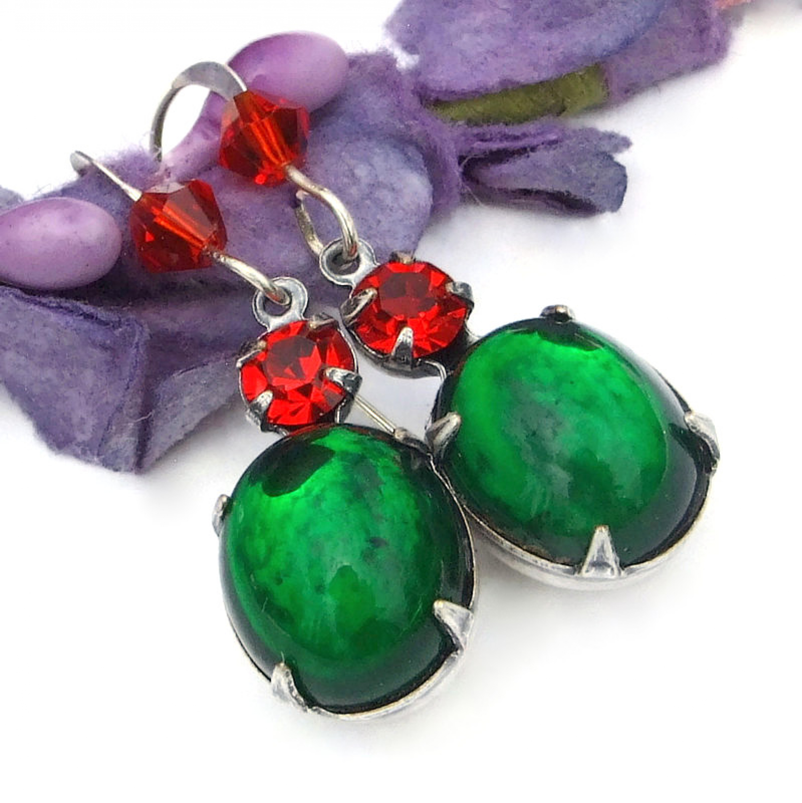 Vintage christmas earrings on sale