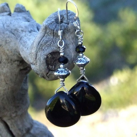 black_onyx_teardrop_handmade_earrings_pewter_sterling_beaded_dangles_e7c6a933.jpg