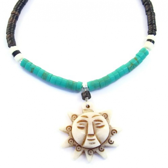 reserved_carved_bone_sun_pendant_necklace_turquoise_shell_unique_282a9d1f.jpg