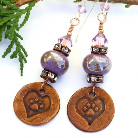 reserved_paws_heart_lampwork_earrings_handmade_dog_rescue_purple_ooak_b39af800.jpg