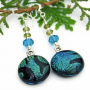 TEAL TIGER - Handmade Earrings, Teal Tiger Dichroic Glass Swarovski Jewelry 052aeeeb5cc8b72cb1e6f791648d4cbd65893ad7b749ba03237d42ed5adef6e2.jpg