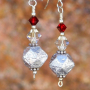SILVER SWEETS - Silver Czech Glass Rustic Earrings Handmade Christmas Swarovski Red 349167a5be4c77304872c129a33122db96952f1e35b49c62148045629c02f0ba.jpg