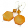 MIRASOL - Handmade Earrings, Saffron Mother of Pearl Shell Swarovski Jewelry 6f3172eaa859f6c4e23af66e4b50836ed0fae9875babf9c44b0e57d7480b0171.jpg