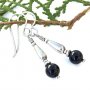 CLASSIC MIDNIGHT - Black Onyx and Sterling Silver Handmade Earrings, Gemstone OOAK black_onyx_sterling_silver_handmade_earrings_gemstone_dangle_jewelry_c2b4393a.jpg