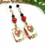 SKULLS AND ROSES - Skulls Roses Hoop Earrings, Day of the Dead Halloween Handmade Jewelry dia_de_los_muertos_skull_earrings.jpg