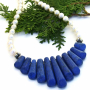 FAN-TASIA - Blue Fan Handmade Necklace, Howlite Pearls Gemstone Jewelry dont_got_the_blues_4.jpg