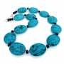"Evensong of the Southwest" - Chunky Blue Turquoise Southwest Necklace, Black Onyx Unique Artisan Handmade Gemstone Jewelry evensong_of_the_southwest_1a.jpg