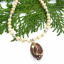 SEA SPRITE - Brown Septarian Pendant Necklace, Fossil Riverstone Pewter Sterling Handmade Jewelry sea_sprite_5_-_brown_septarian_pendant_necklace_with_river_stone.jpg