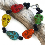 SPOOKY! - Skull Bracelet, Halloween Day of the Dead Magnesite Onyx OOAK Jewelry skull_bracelet_halloween_day_of_the_dead_magnesite_onyx_ooak_jewelry_c8a68f14.jpg