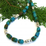 "Southwest Dreaming" - Turquoise and Thai Fine Silver Handmade Necklace, Gemstone Artisan Beaded Jewelry southwest_dreaming_4.jpg