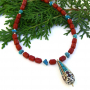 "Tibetan Melody" - Tibetan Tribal Pendant Handmade Necklace, Red Coral Turquoise Gemstone Artisan Jewelry tibetan_melody_6.jpg
