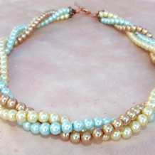 PEARL DECADENCE - Shell Pearl Multistrand Twisted Beaded Necklace Handmade  Jewelry