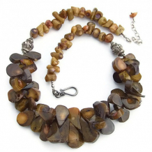 MYSTERY OF THE DEEP - Chunky Coral Necklace, Handmade Sterling Statement Jewelry