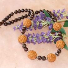 SHIVA’S TEAR - Rudraksha Seeds Brown Pearls Organic Necklace, Handmade