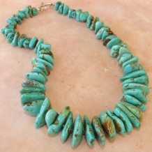 TURQUOISE DREAMING - Bold Turquoise Nuggets Sterling Silver Handmade Necklace