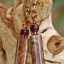 CRANN ALAINN - Itsay Jasper Red Garnet Copper Handmade Earrings