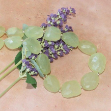 NEW SPRING GROWTH - Chunky Green Chalcedony Nuggets Sterling Handmade Necklace