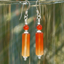JOURNEYING - Fiery Orange Carnelian Sterling Silver Handmade Earrings