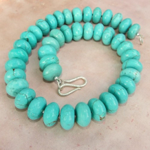 SEA OF TRANQUILITY - Turquoise Magnesite Necklace, Chunky Gemstone Handmade 