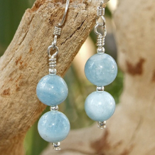 COOL, COOL WATERS - Aquamarine and Sterling Silver Handmade Gemstone Earrings