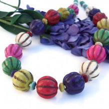 FIESTA - Chunky Magnesite Handmade Necklace, Colorful Fiesta Jewelry