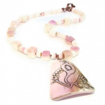 ARTE ANTIGUO - Bird Shell Pendant Luhanas Copper Handmade Necklace