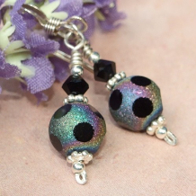  IT CAME FROM OUTER SPACE - Aurora Borealis Window Glass Handmade Earrings, Swarovski Jewelry 