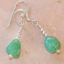 LIZARD TALK - Apple Green Chrysoprase Sterling Handmade Earrings