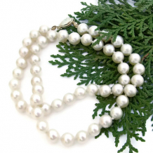 PEARLS - Hand Knotted Pearl Necklace, Gold Filled Handmade Jewelry