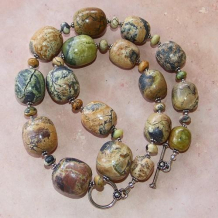 ON THE SERENGETI - Yellow Turquoise Jasper Handmade Gemstone Necklace