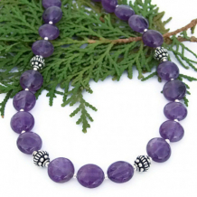 PRINTEMPS VIOLET - Purple Amethyst Sterling Handmade Necklace, Gemstone Jewelry
