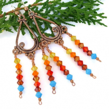 SEDONA SUNSET - Handmade Sunset Chandelier Earrings, Swarovski Copper Crystal Jewelry SEDONA SUNSET - Handmade Sunset Chandelier Earrings, Swarovski Copper Crystal Jewelry